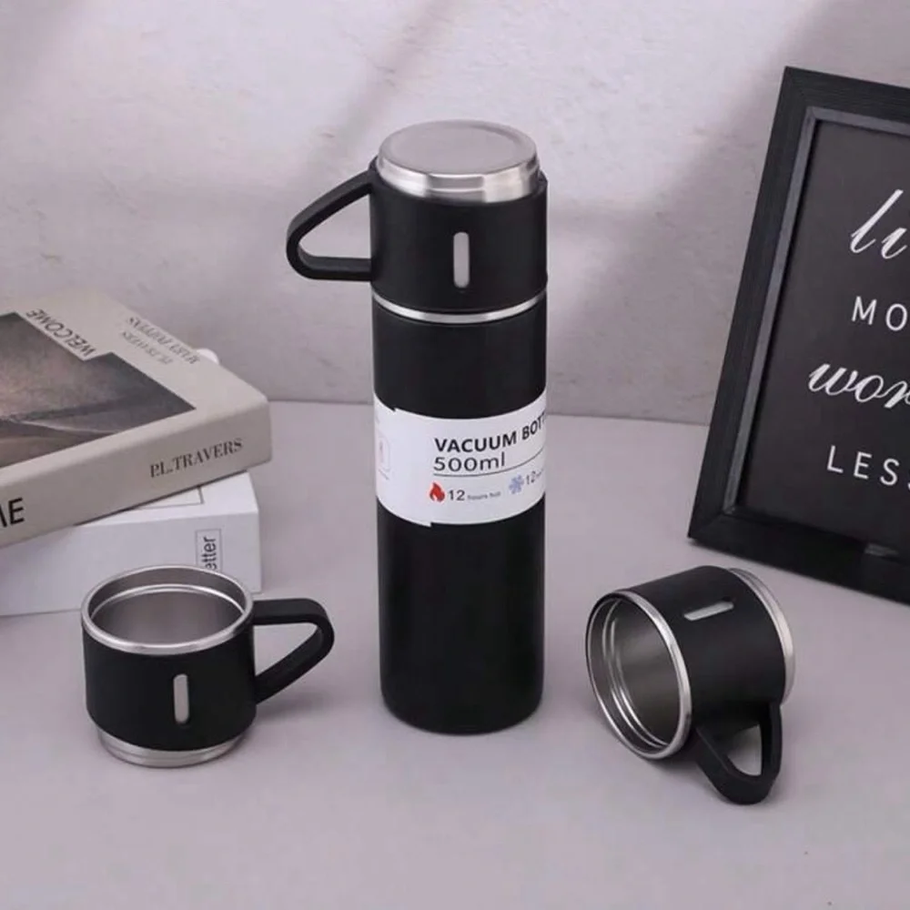 1 Set Stainless Steel Thermal Cup, Double Layer Leakproof Insulated Water Bottle - Picture 8 of 15